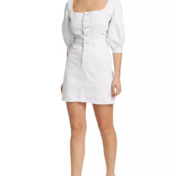 JONATHAN SIMKHAI STANDARD Poppy Puff-Sleeve Denim Mini Dress - Picture 4 of 13